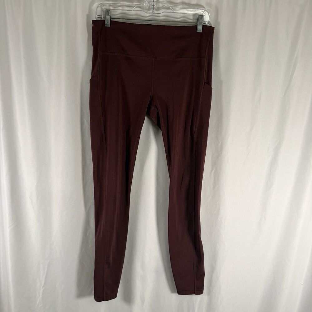 Athleta Ultimate Stash Pocket Tight Leggings Women's Large Tall Burgundy Pockets